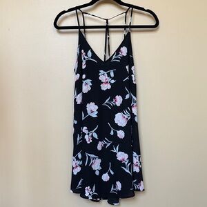 Lush Black and Pink Floral Dress